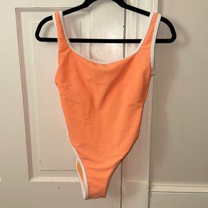 Lain Snow orange one piece swim suit size S